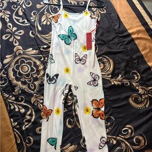 Floral Butterfly Print Women's Jumpsuit
